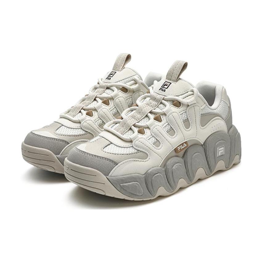 New FILA Croissant Lightweight Low Top Chunky Sneakers Women's White Gray F12W342103ATO