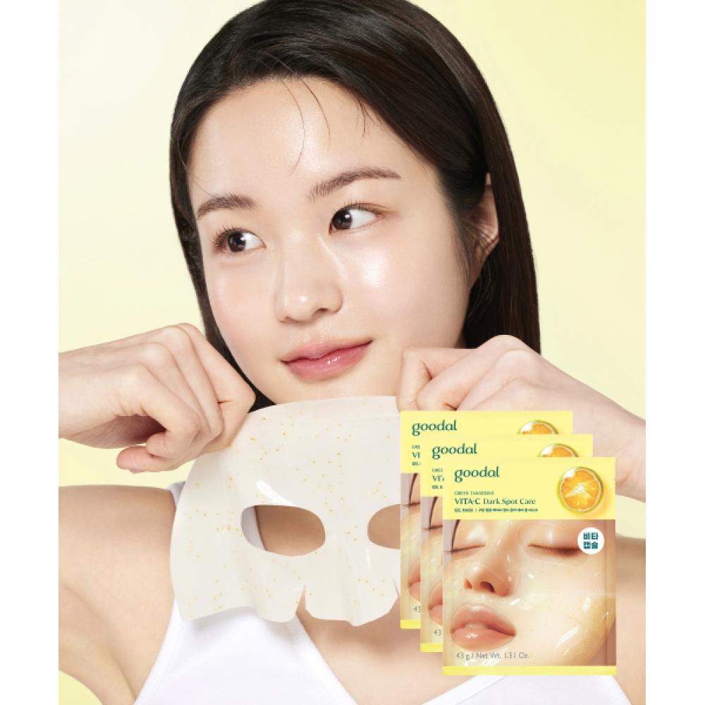 Goodal [3paCk] Green Tangerine Vita C Blemish traCe Care Gel Mask Green tangerine gel mask 3EA