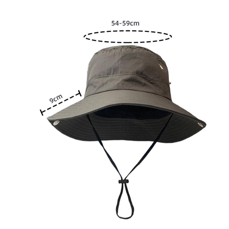 Womens Outdoor Sun Hat Summer UV Protection Bucket Safari Wide Brim Fisherman Cap Cowboy Men Fishing Hiking Beach Hats