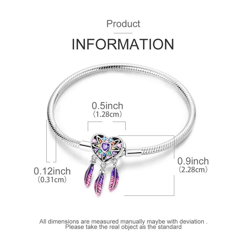 Bracelet 925 Silver Bracelet 17-20CM Love Heart Zircon Original Bracelets Fit Charms Bracelets Jewelry Gifts