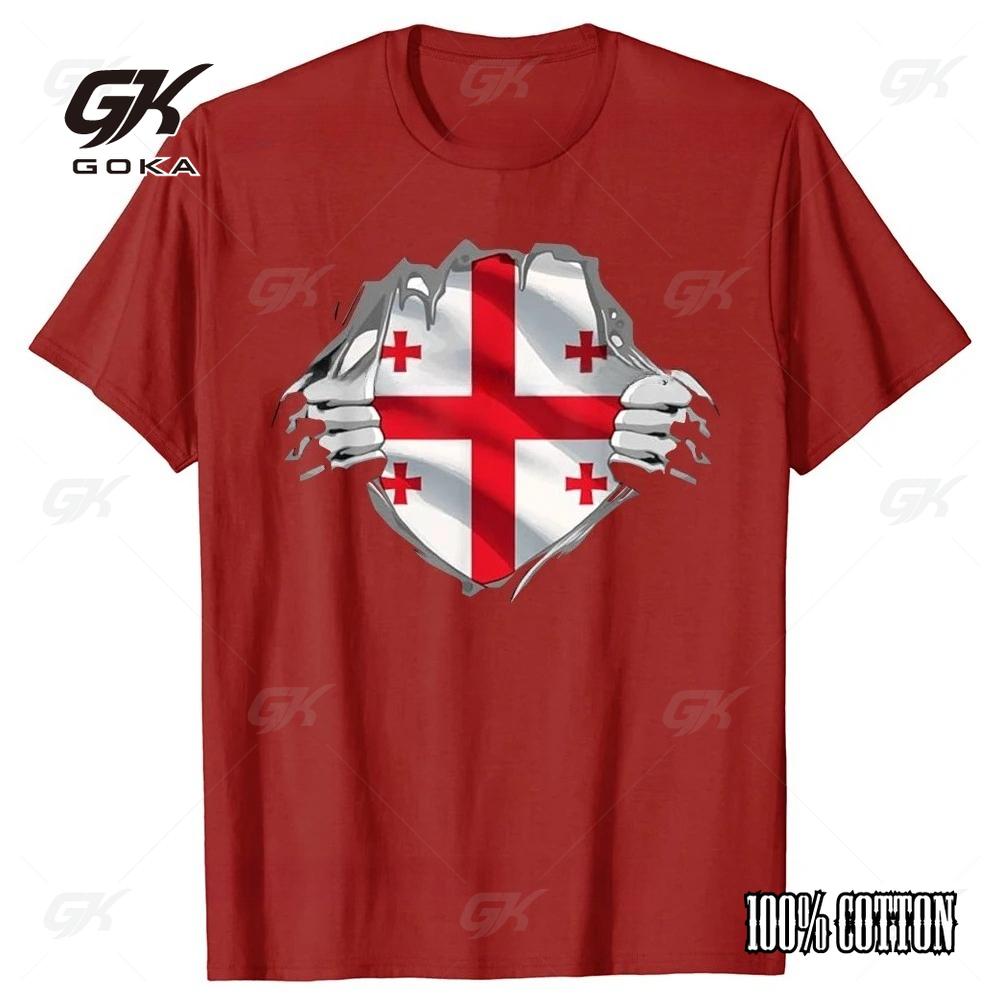 

Хлопковая Супер Грузинская Гордость Грузия Флаг Футболка Футболка Топы Круглый Вырез Короткий Рукав Модная Футболка Одежда Повседневные Унисекс Футболки 4XL