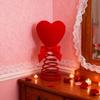 Red Heart Shape Spring Christmas Tree Toppers Star Ornament With Cotton and Metal Designs for Festival Home Decoration