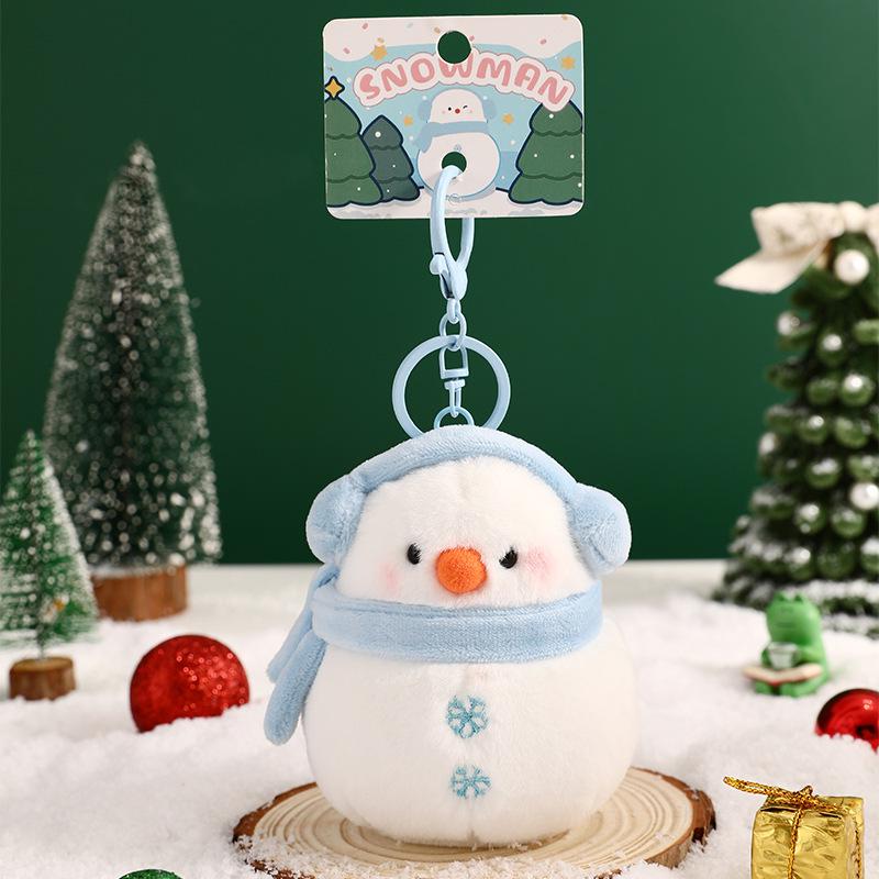 Authentic Plush Head-Tilt Christmas Keychain Decompression Doll - Small Pendant Ornament Gift