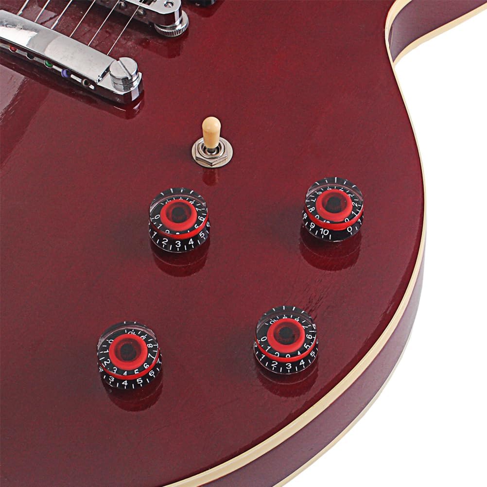 4pcs Guitar Tone Knob Bass Guitar Guitar Volume Knobs Guitar Pedal Board Bass Guitar Knobs Guitar Hat Knobs for Guitar Volume Tone Acrylic Knob Top