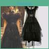 Addams Family Wednesday Costume Anime Ball Women Uniform Outfit Dress Suit