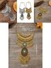 Classic Gold Silver Finish Coin Tassel Necklace With Geometric Pendant For Festival Wear