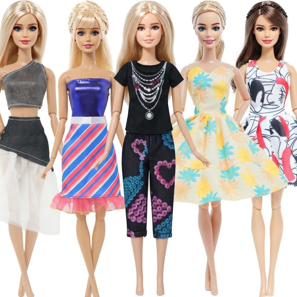 

Wholesale 5 Set/Pack 11.5 Girl Doll Outfit Daily Dress Mini Gown Blouse Pants Princess Clothes Kids Toy Accessories Gift