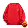 2024 Men's Heavyweight Cotton Round Neck Hoodie - Autumn/Winter Loose Fit with Plus Velvet Thickening, Trendy Style