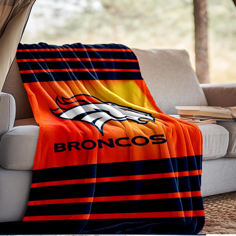 Denver Broncos Blanket Outdoor Flannel Blanket for Camping, Hiking, Garden Parties, Picnic Essentials,gift for family and friends