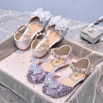 Girls' 2025 Summer Lace Bow Princess Sandals, Soft-Soled and Closed-Toe, for Ages 1-12