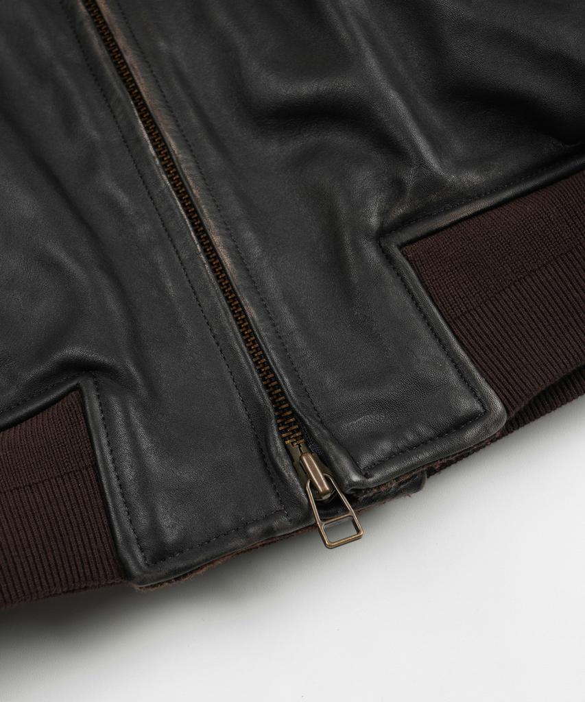 FRIZMWORKS Patina Cowhide Tanker Jacket _ Washed Brown