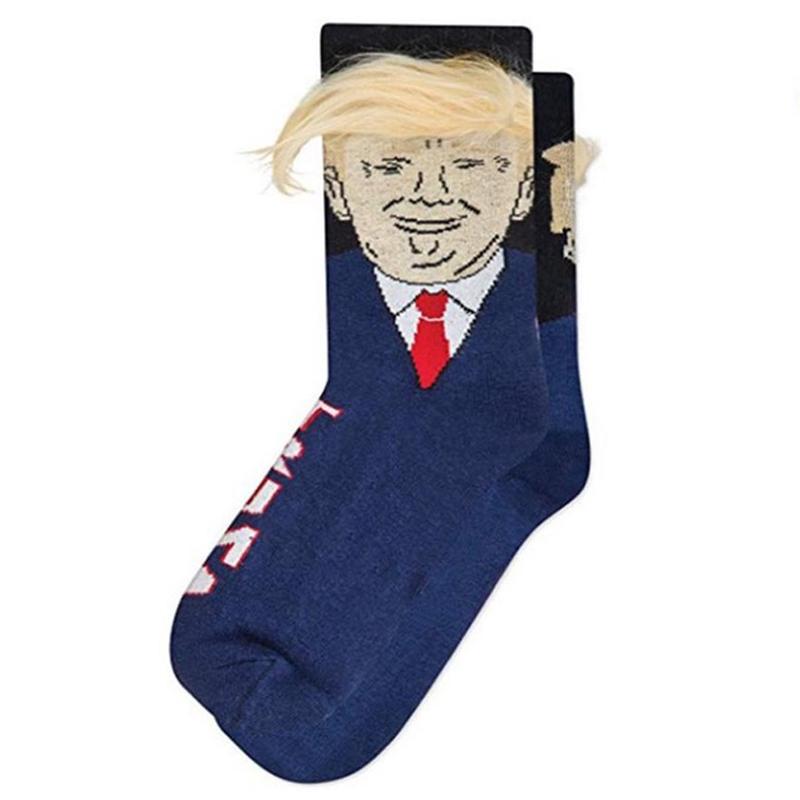 Unisex Funny Print Ponožky pro dospělé pro volný čas Crew 3D Ponožky pro posádku s falešnými vlasy Hot Sale Hip Hop Skateboard Sock