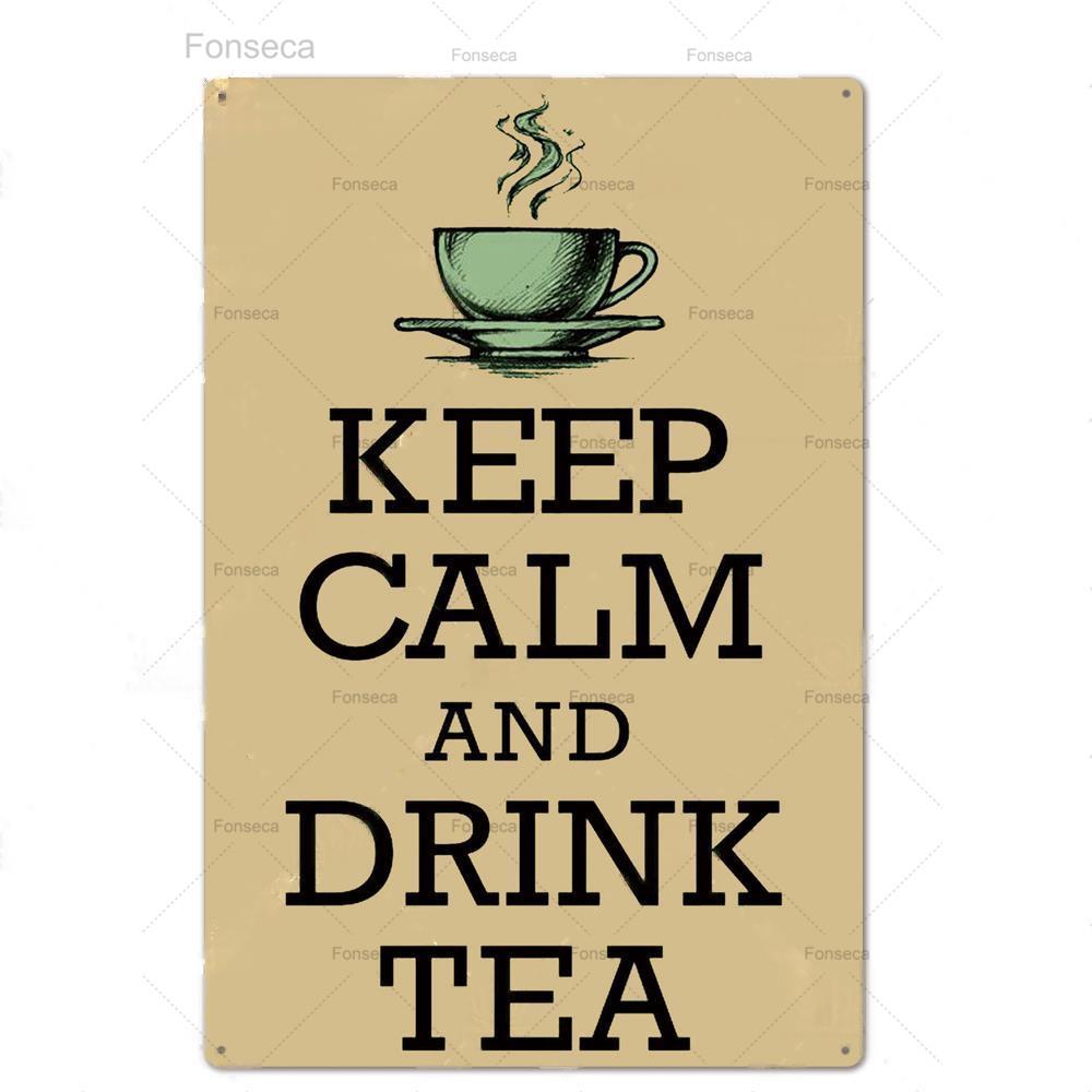 Настенный декор для чайного бара, постер, табличка, металлическая табличка для чайного домика, железная картина, винтажная морская потертая шик, декоративная на кухне 20x30cm