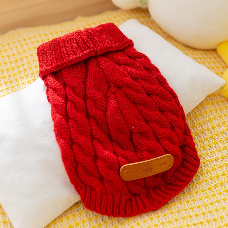 Autumn and Winter New Two-legged Pet Solid Color Knitted Sweater Fashionable Hairless Cat Small and Medium-sized Puppy Dog Cat Clothes