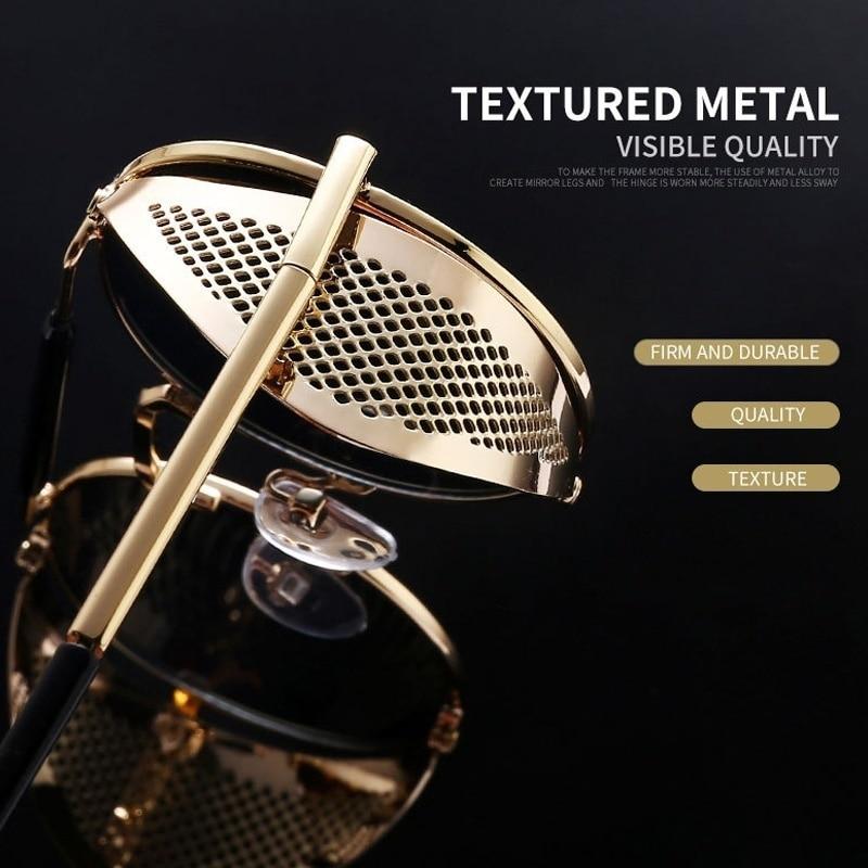 Steampunk Sunglasses For Men Women Trend Brand Designer Metal Vintage Sun Glasses UV400 Protection Eyewear