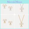 Elegant Pearl Saturn Bow Earrings Necklace For Spring Season