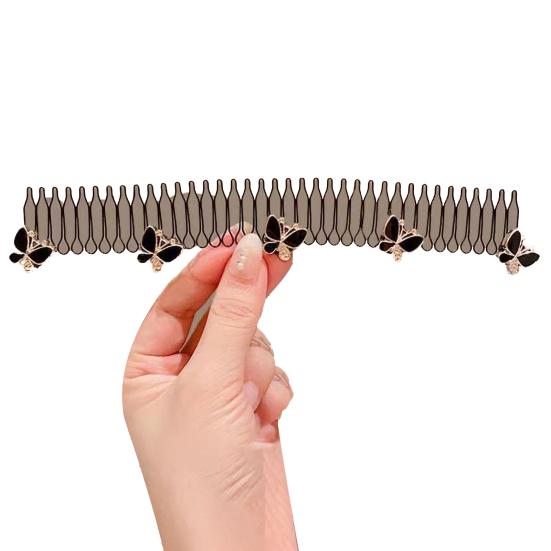 

Женская повязка на голову с цветком, искусственным жемчугом, пуговицами, бабочками, украшением, обруч для волос, видимая металлическая сетка, эластичный аксессуар для волос