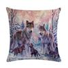 Men's Pillowcase Sofa Decoration Snow Wolf  Northern Forest Night Watchman Colorful Animal Cushion Cover