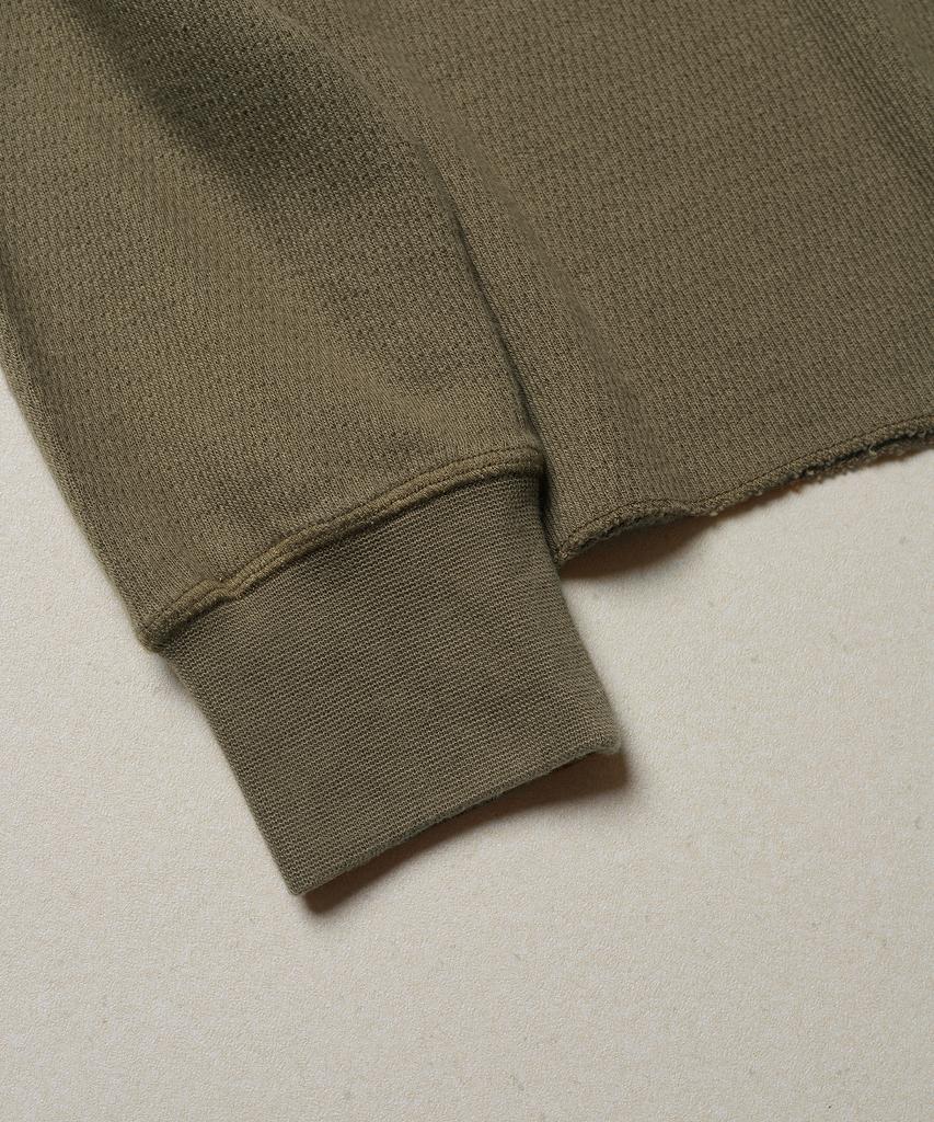ESFAI Waffle Henley Neck Ls T Shirt (Olive)