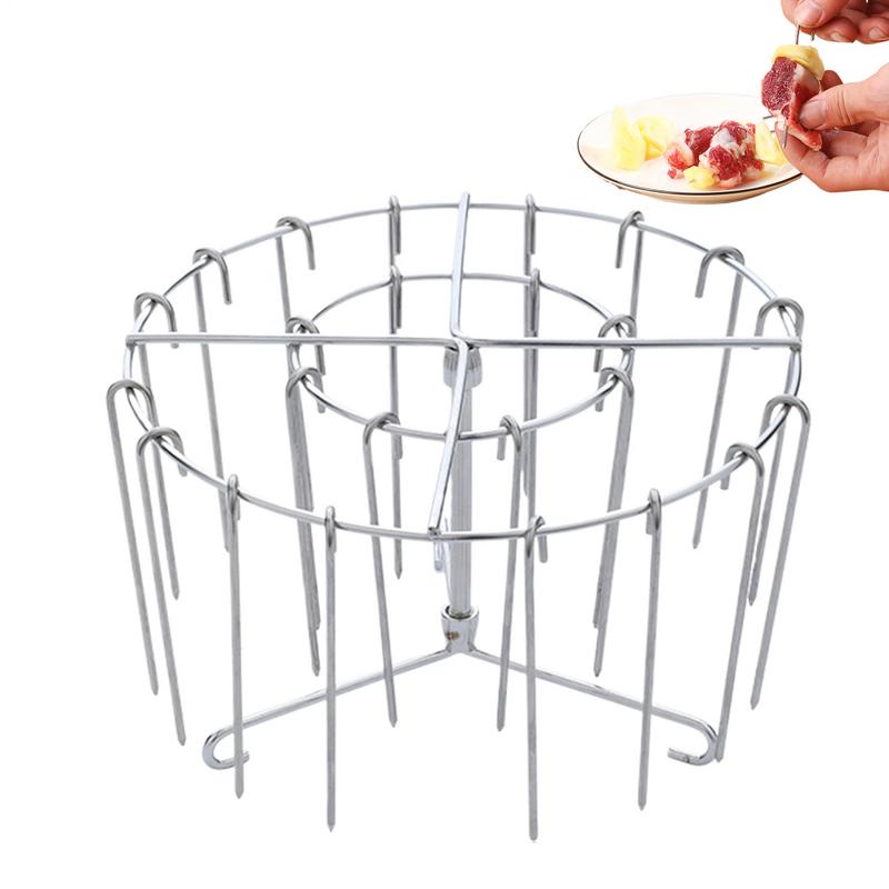 Air Fryer Grill Household Stainless Steel Vertical Grill Stick Hanging Grill Skewers Barbecue Tools For Family Gatherings Food
