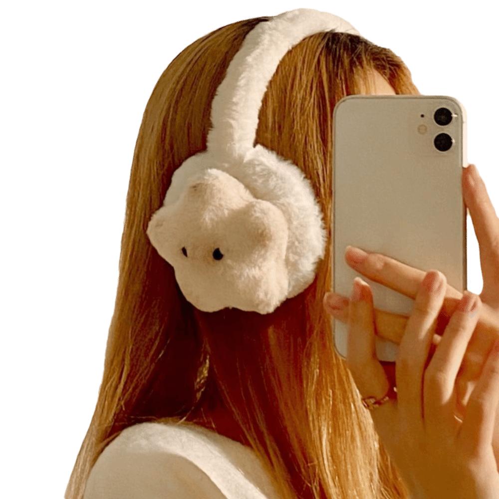 Cat Shaped Plush Ear Cover Cute Star Design Cat Earmuffs Ear Protection Accessories Student