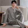 Pajamas Men's Spring and Autumn Cotton Long Sleeve Men's Autumn 1011 New Casual Wear Autumn and Winter Thin Homewear