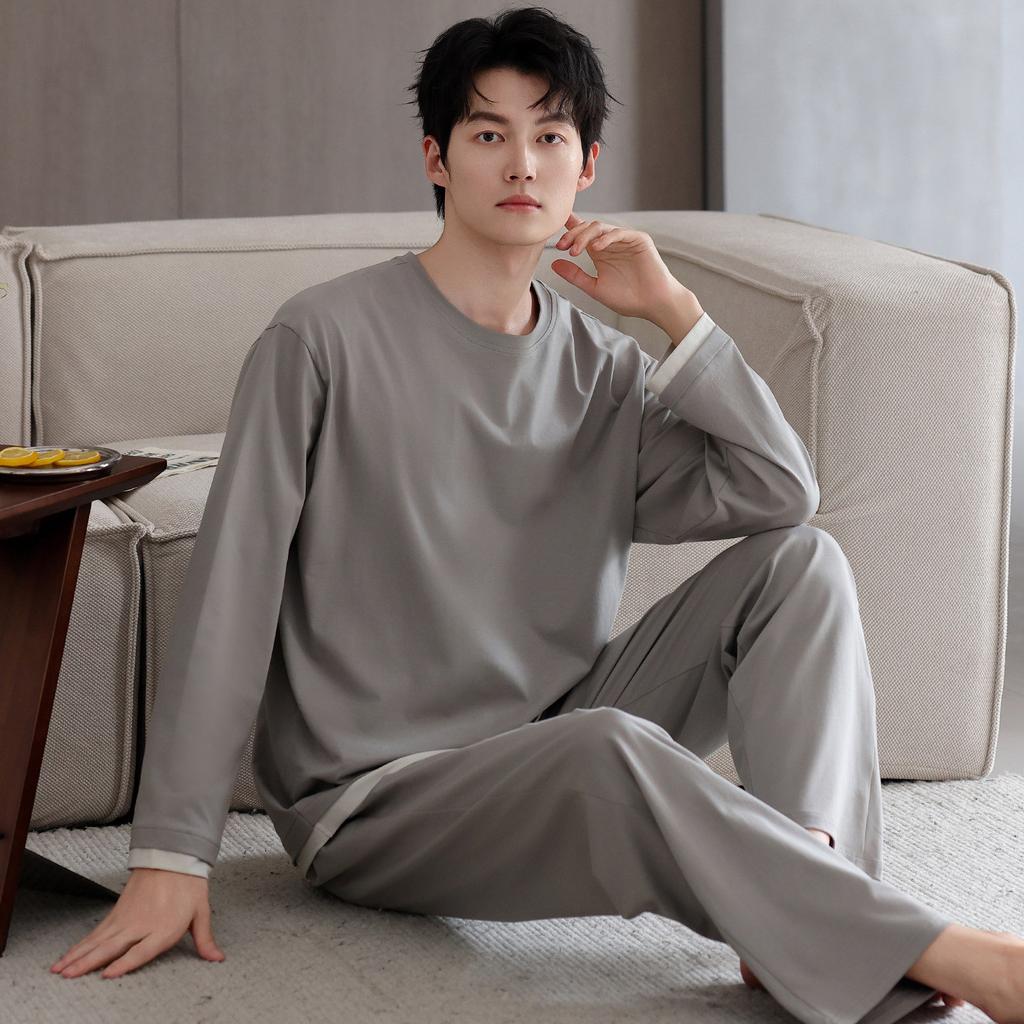 Pajamas Men's Spring and Autumn Cotton Long Sleeve Men's Autumn 1011 New Casual Wear Autumn and Winter Thin Homewear