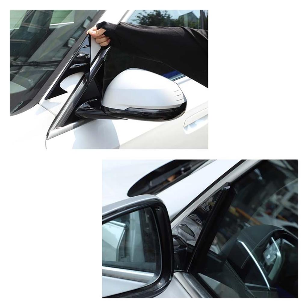 CSXMSAW BMW X1 U11 2023-2024 ABS Gloss Black Car Mirror Side Triangle Spoiler Trim Cover Sticker Auto Accessories (Black)
