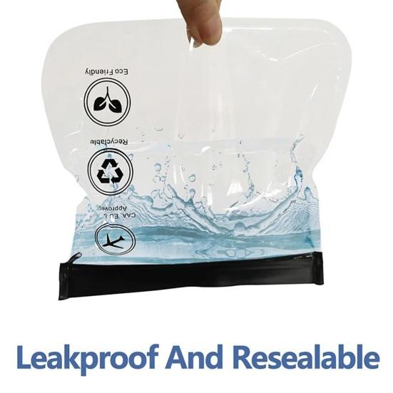 Wiederverschließbare Kosmetiktasche Auslaufsicher Transparent mit Reißverschlussbeutel Reißverschlussverschlussbeutel Flughafensicherheit Reisetasche für Flüssigkeiten Handgepäckbestimmungen