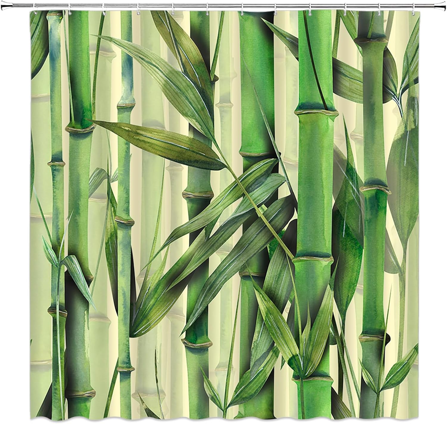 

Watercolor Green Bamboo Forest Pattern Waterproof Shower Curtain 180X180Cm Nature Scenery Print Bath Curtain For Spa Style Decor W60H190(CM)-1 Pcs
