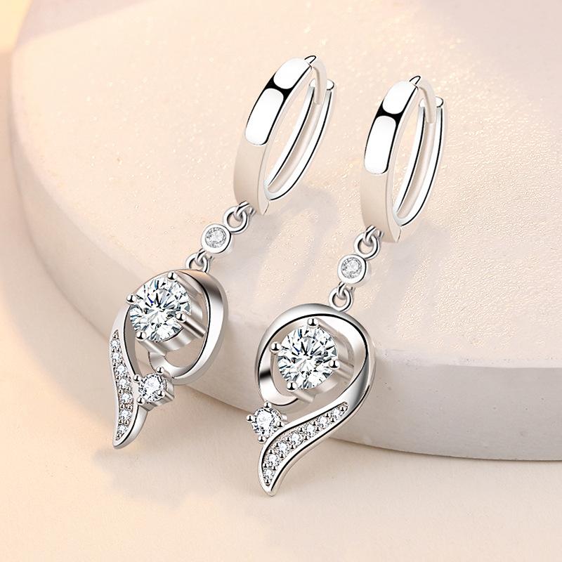 925 Sterling Silver Claws Stud Earrings with Crystal AAA CZ Stone Modern Design Fashion Versatile Accessories Women Jewelry