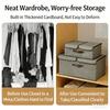 Foldable Clothes Storage Box Household Fabric Organizer With Lid Dustproof Multifunctional Clothing Pants Container For Wardrobe