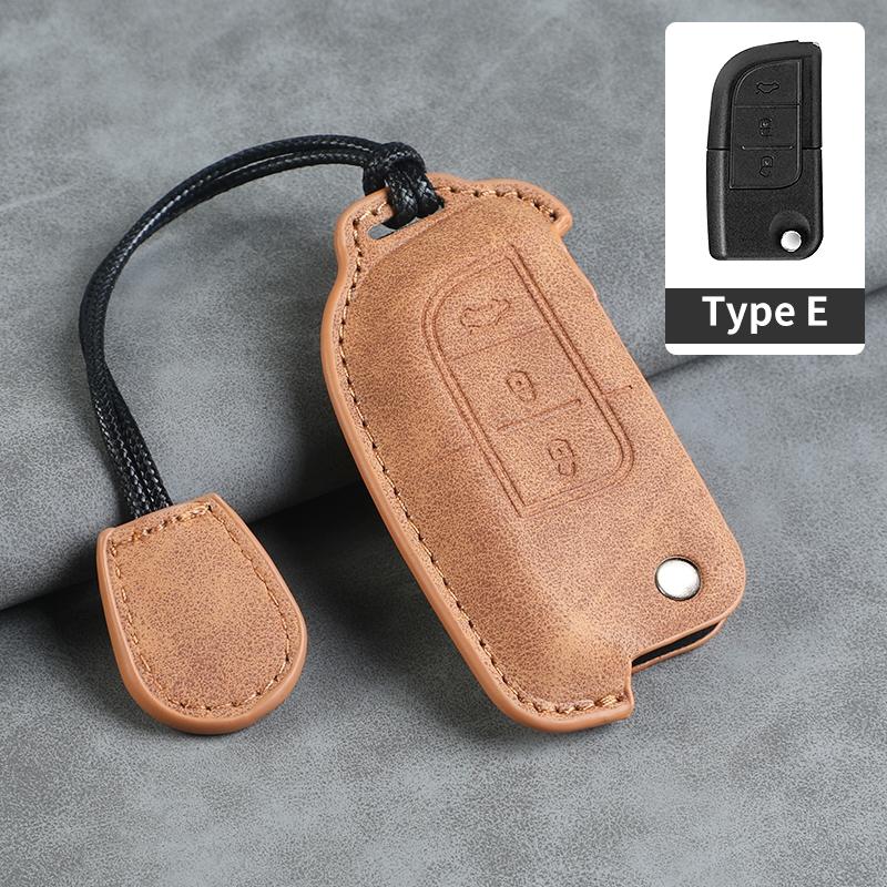 3-Tasten Leder Auto Klappschlüssel Hülle für Changan Alsvin V3 V5 V7 CX20 30 Zhixiang Eulove CS15 CS35 CS75 EV EStar EADO Raeton