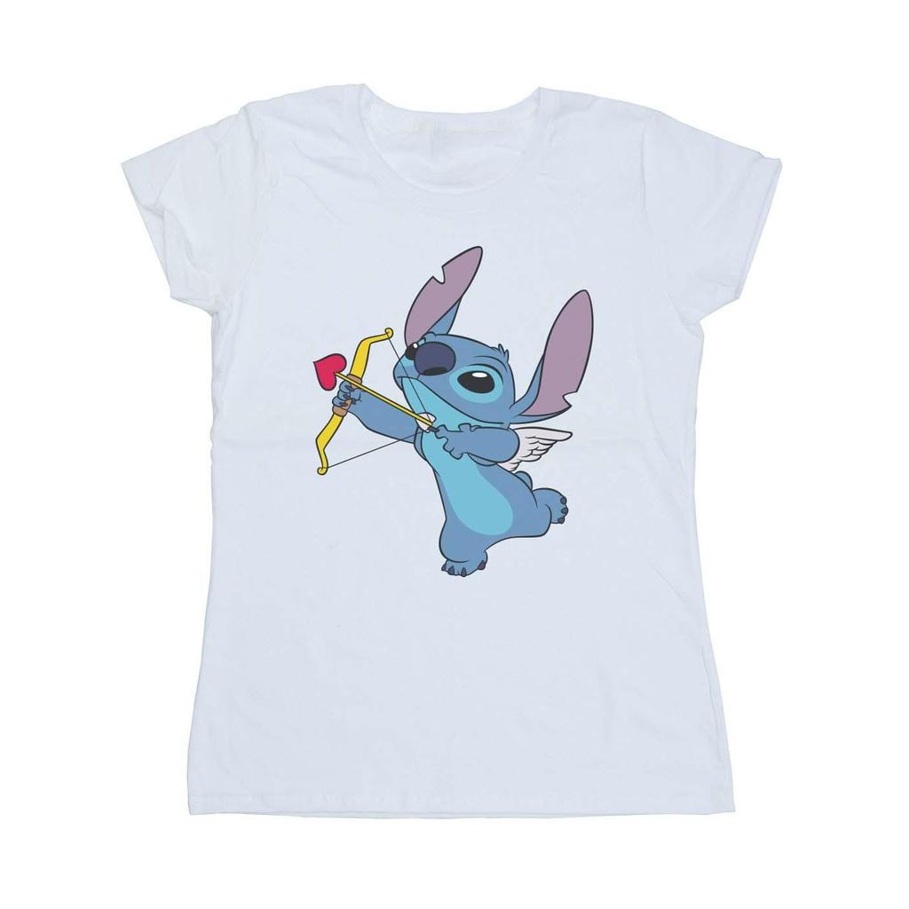 Disney Womens/Ladies Lilo And Stitch Stitch Cupid Valentines Cotton T-Shirt