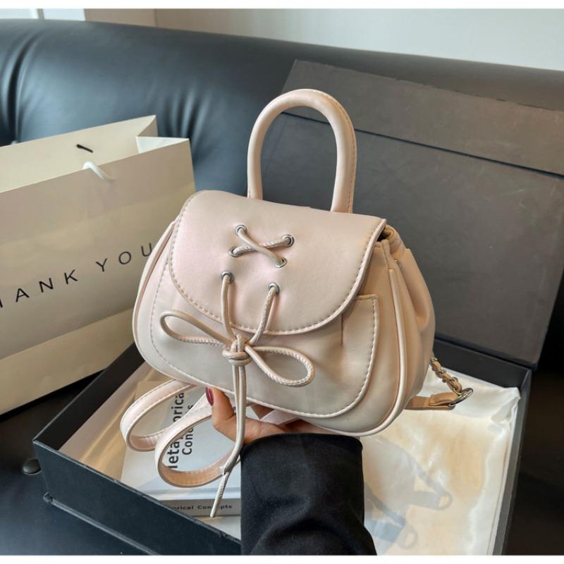 New Trendy Bow Portable Backpack Versatile Simple Niche Going Out Commuting Travel Women's Bag