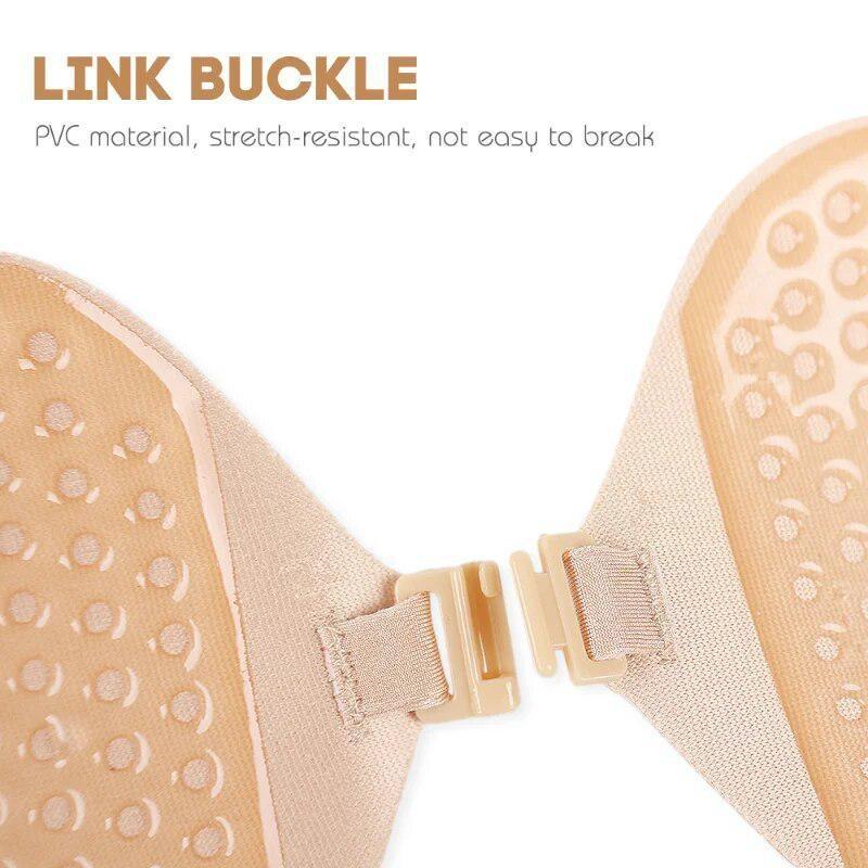 1 Pair Upgraded Breathable Adhesive Bra Invisible Backless Strapless Adhesive Gathering Bra for Women, Nude and Black