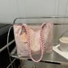 New Chinese Style Large Capacity Tote Bag For Women With Lace Accents For Daily Use