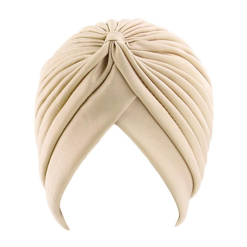 Stretchy Knot Twist Turban Bandanas Women Headscarf Bonnet Muslim Hijab Indian Hats Female Chemo Cap Adult Solid Color Head Wrap