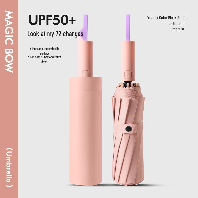 72-Rib Automatic Sun & Rain Umbrella with UV Protection, Large Size, Unisex