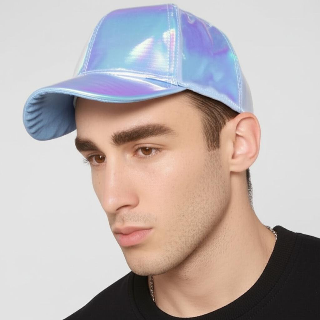 Trendige europäische & amerikanische Baseballkappe aus PU-Leder mit farbenfrohem Entenschnabel-Design - Große Krempe für warmen Sonnenschutz & schlankmachenden Effekt