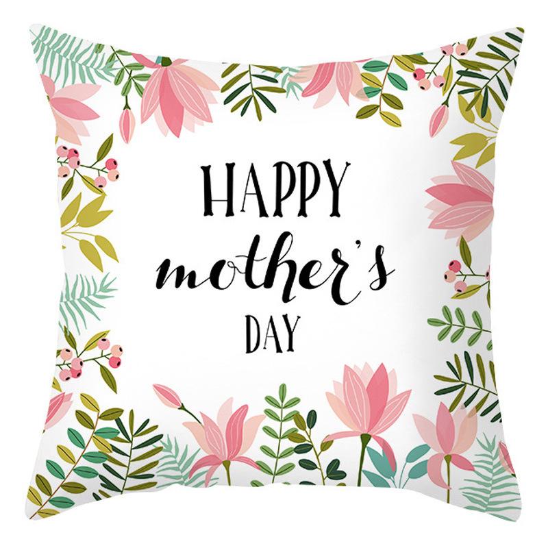Mother's Day Pillow Cover Home Office Peach Skin Cushion Cover Sofa Car Cushion Cover Backrest