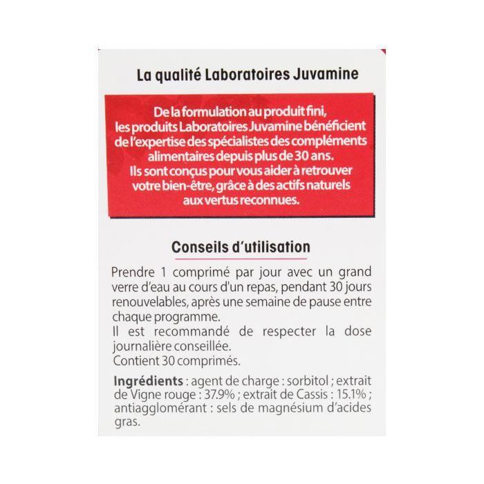 Juvamine jambes légères vigne rouge cassis 30 comprimés