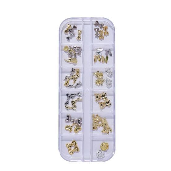 Yousheng Nail Art Decor Mixed Styles Three-dimensional Shining Sparkling DIY 12 Grids Luxury Manicure Butterfly Ornament Nail Salon Supply