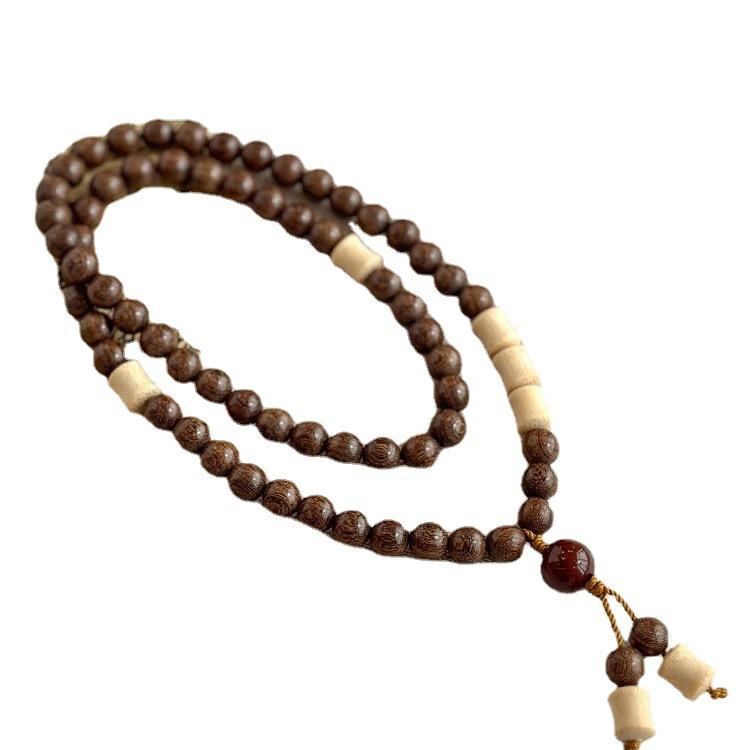 Chinese-style Natural Golden Sandalwood and Green Sandalwood Multi-loop Bodhi Men's Bracelet, Hand-held Prayer Beads, Niche Exquisite Women's
