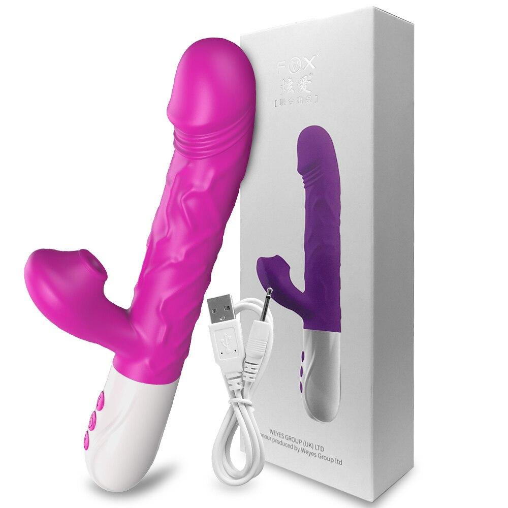 Prítlačný sací vibrátor Žena Výkonné dildo Sexuálne hračky pre ženy Vákuový odsávač Klitoris Stimulátor Vibrátory Sextouse Žena