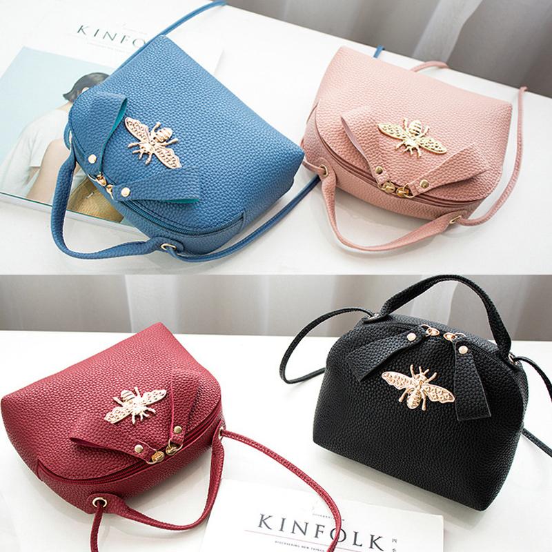 Women Girls Cross Body Bag Bee Party Messenger Shoulder PU Handbag Doll House
