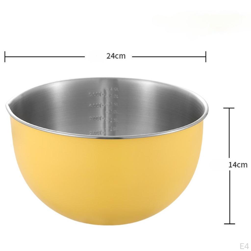 Stainless Steel Mixing Bowl Bakeware Round Basin Easy To Clean Salad Washing for Household