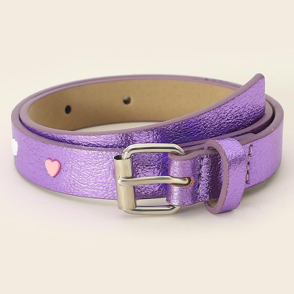 Kids' Heart-Shaped Leather Belt: Fashion Accessory for Girls' Shows & Boys' Hip Hop Styles