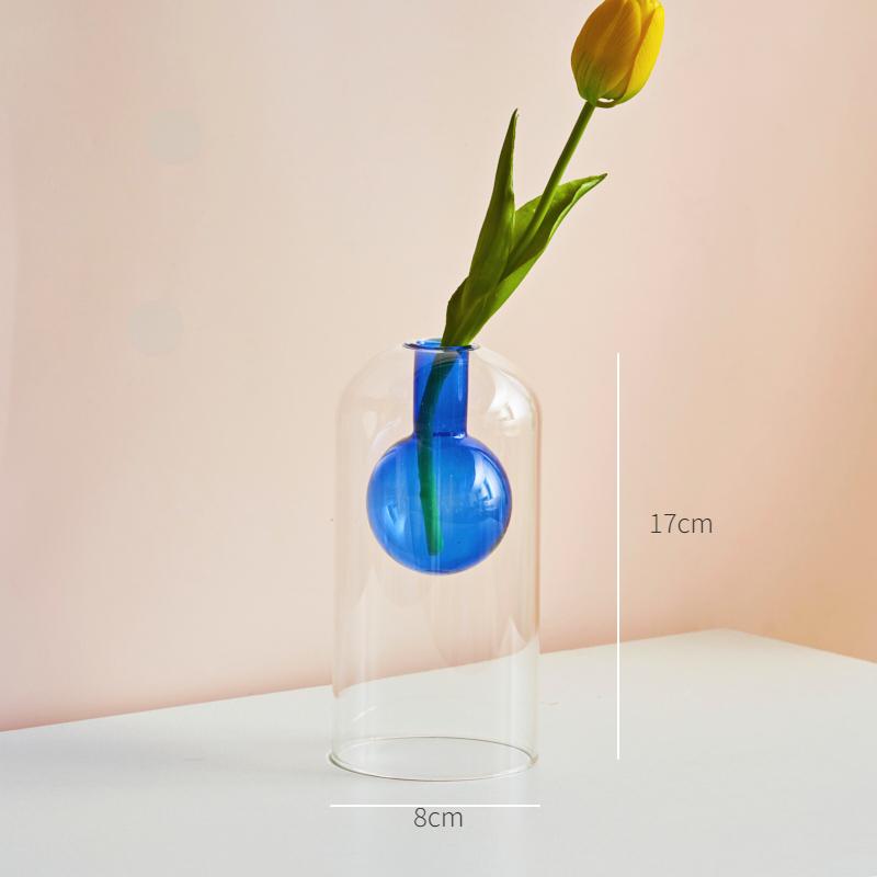 Glass Vase Art Decorations Flower Plant Container Vase Home Decor Accessories Desktop Crafts Terrarium Living Room decoration