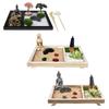 Mini Zenes Garden Japanese Zenes Sand Garden for Desk with Rakes,Stand,Rock Office Table Accessories Meditations Gift